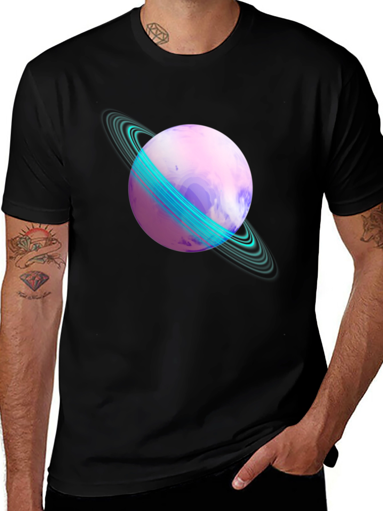 Saturn Graphic T-Shirt - Galaxy Style