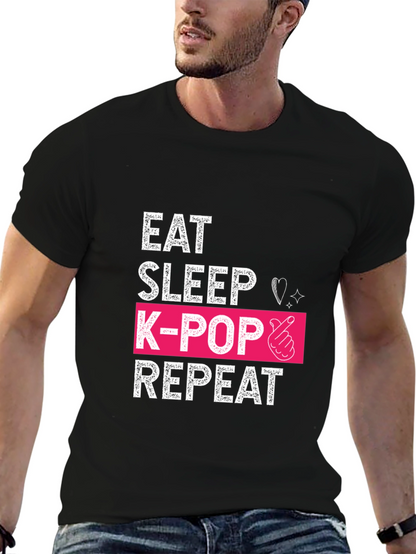 Eat Sleep K-Pop Repeat Graphic Tee