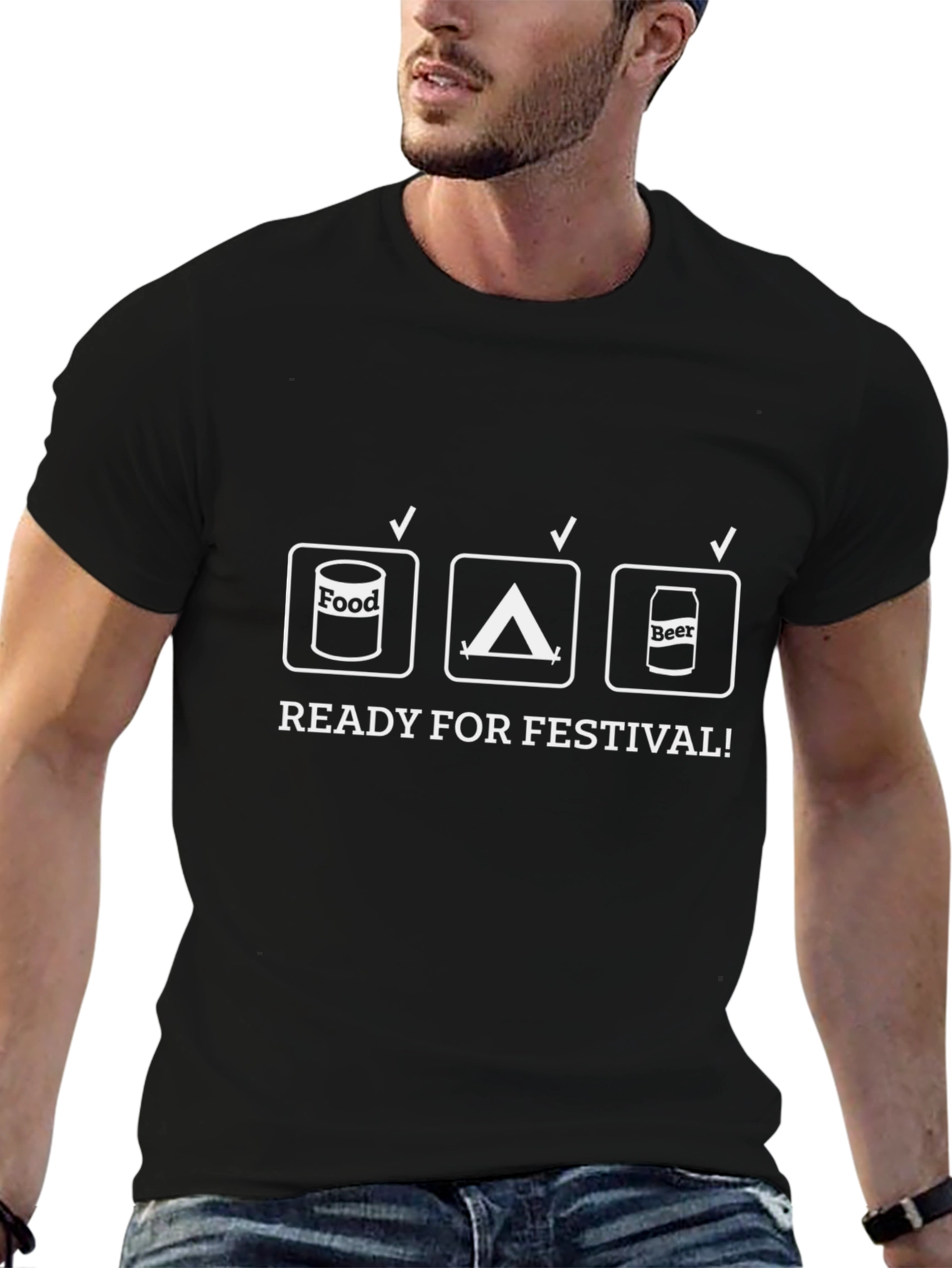 Festival Ready T-Shirt: Food Tent Beer Checklist