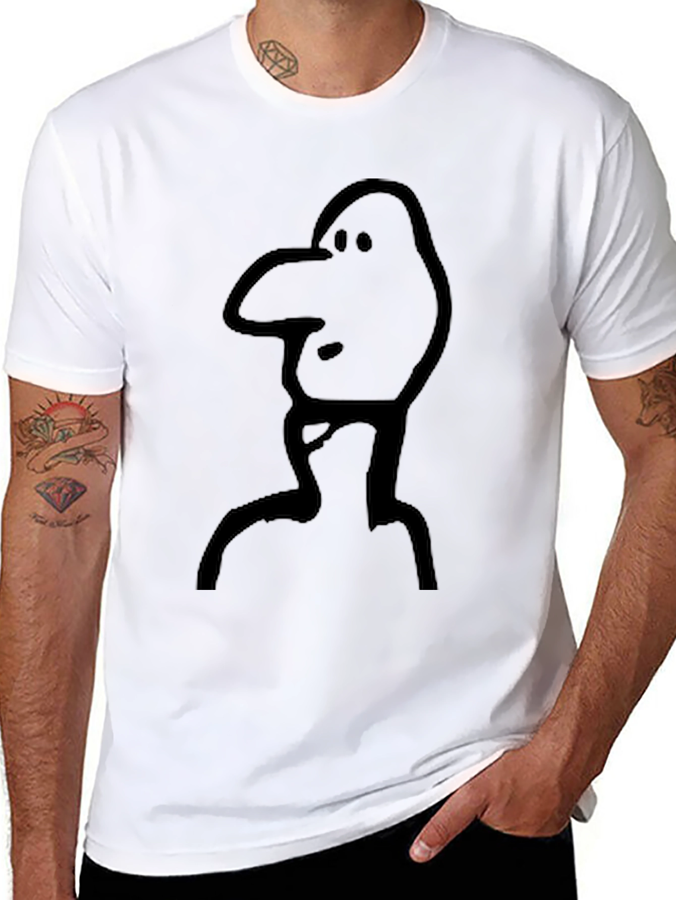 Abstract Face Black T-Shirt