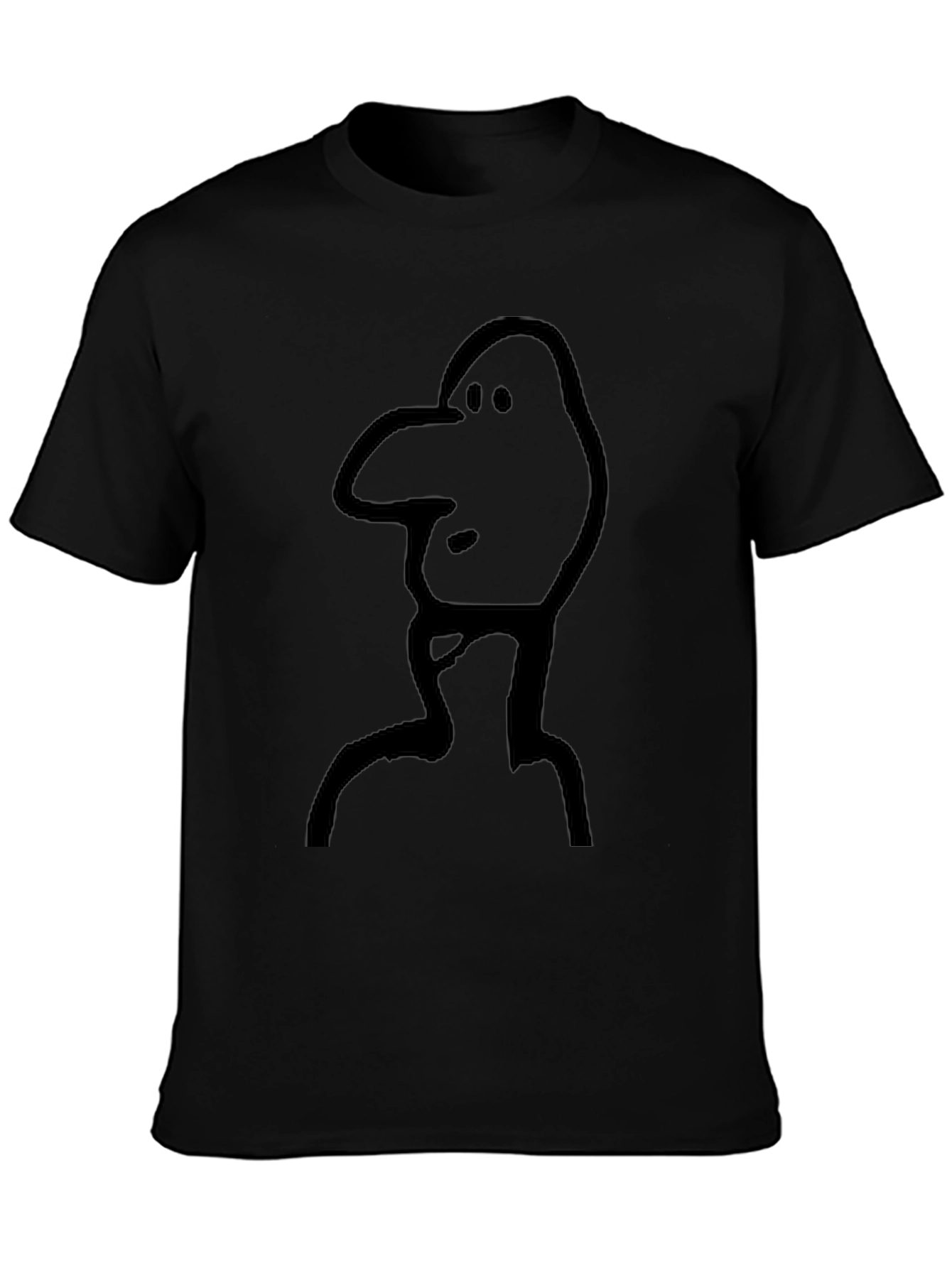 Abstract Face Black T-Shirt