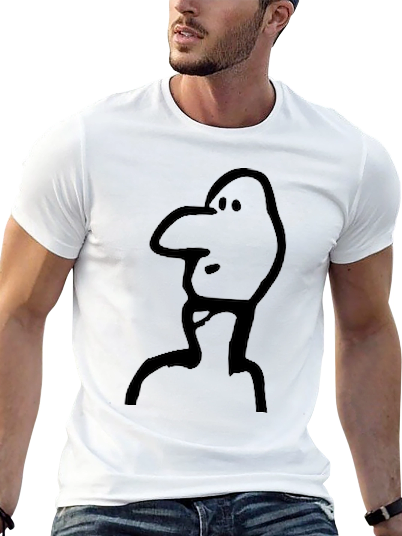 Abstract Face Black T-Shirt