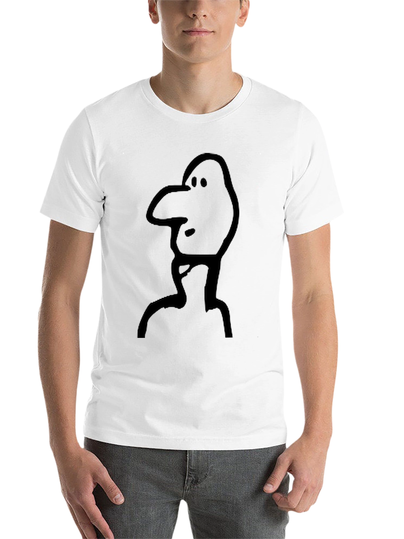 Abstract Face Black T-Shirt