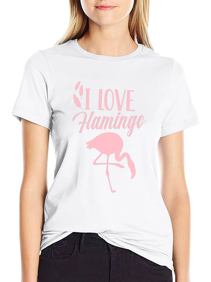 I Love Flamingo Graphic T-Shirt