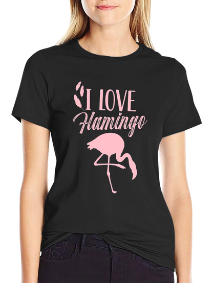 I Love Flamingo Graphic T-Shirt