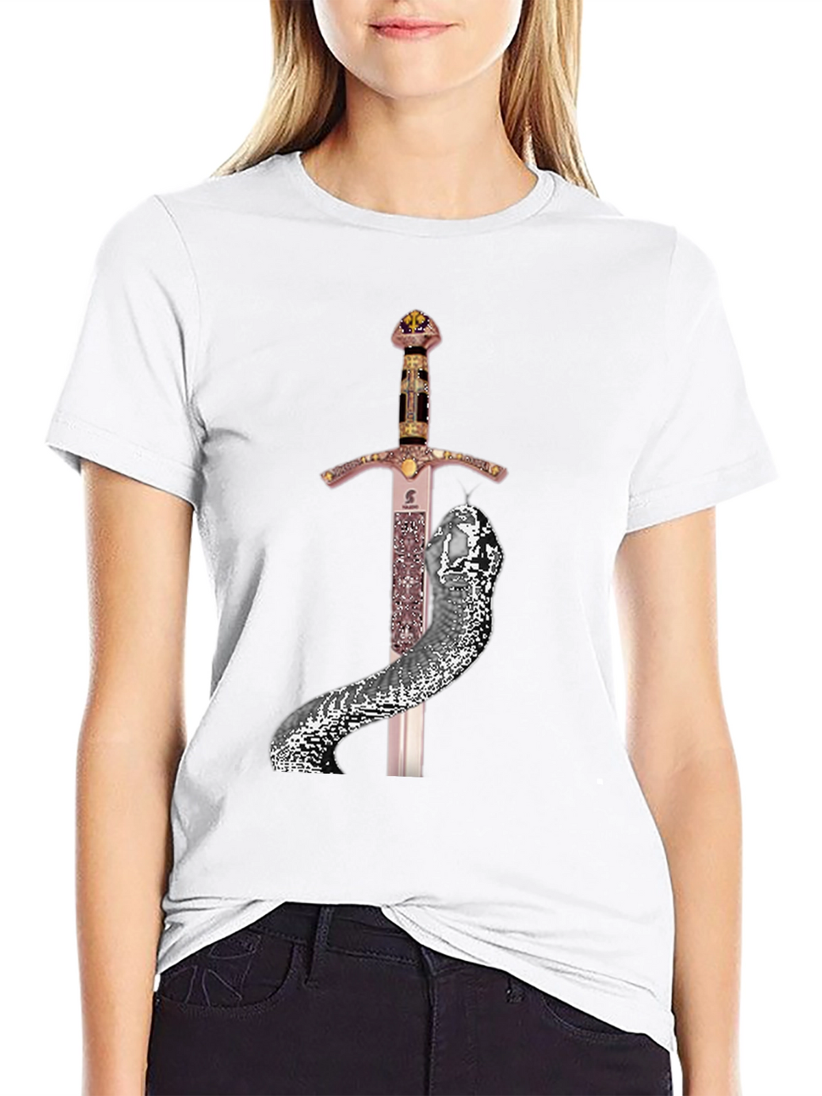 Sword & Serpent Graphic Tee - Unique Design