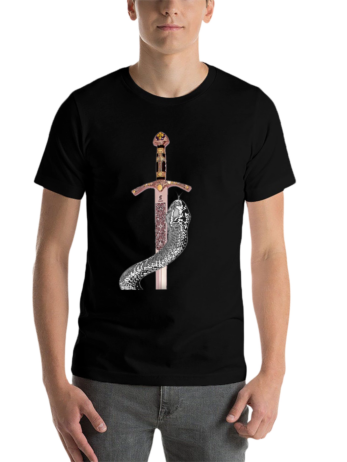 Sword & Serpent Graphic Tee - Unique Design