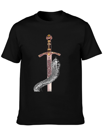 Sword & Serpent Graphic Tee - Unique Design