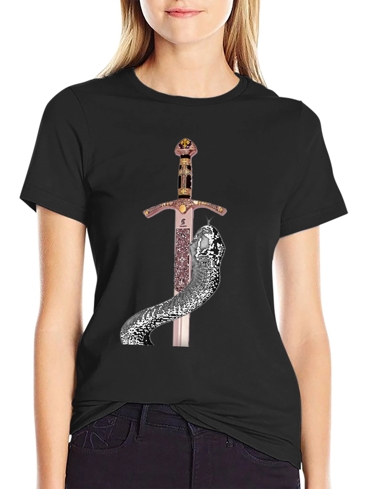 Sword & Serpent Graphic Tee - Unique Design