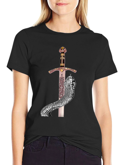 Sword & Serpent Graphic Tee - Unique Design