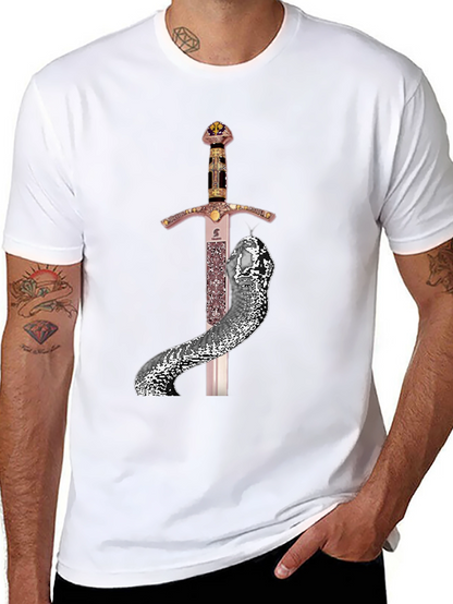 Sword & Serpent Graphic Tee - Unique Design