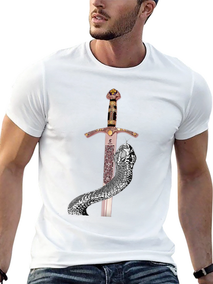 Sword & Serpent Graphic Tee - Unique Design