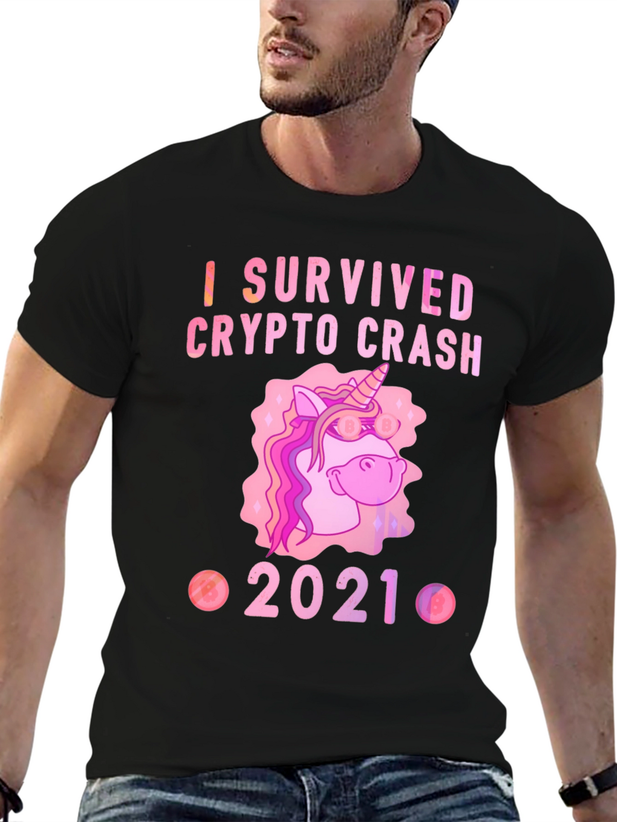 Crypto Crash Survivor 2021 Black T-Shirt