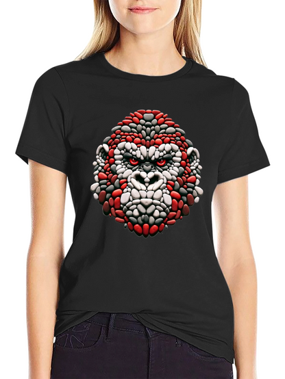 Cool Gorilla Head Graphic Black T-Shirt