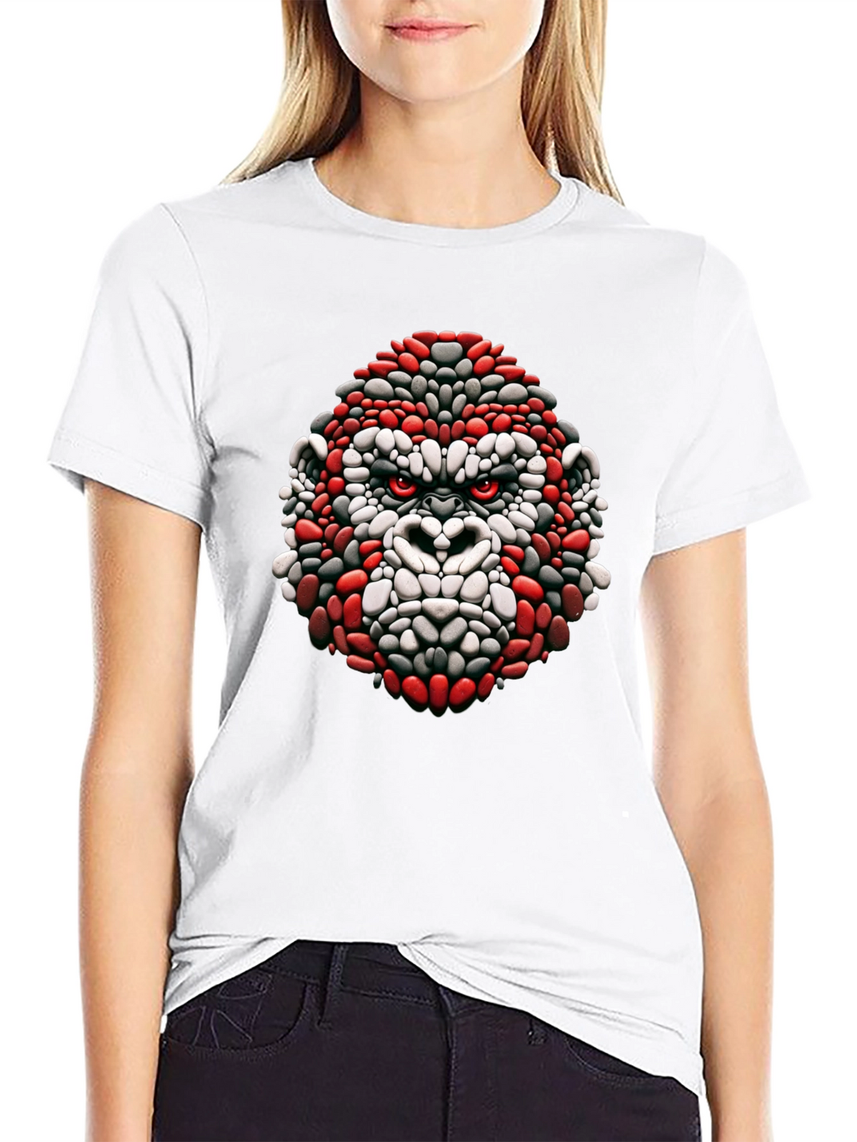 Cool Gorilla Head Graphic Black T-Shirt