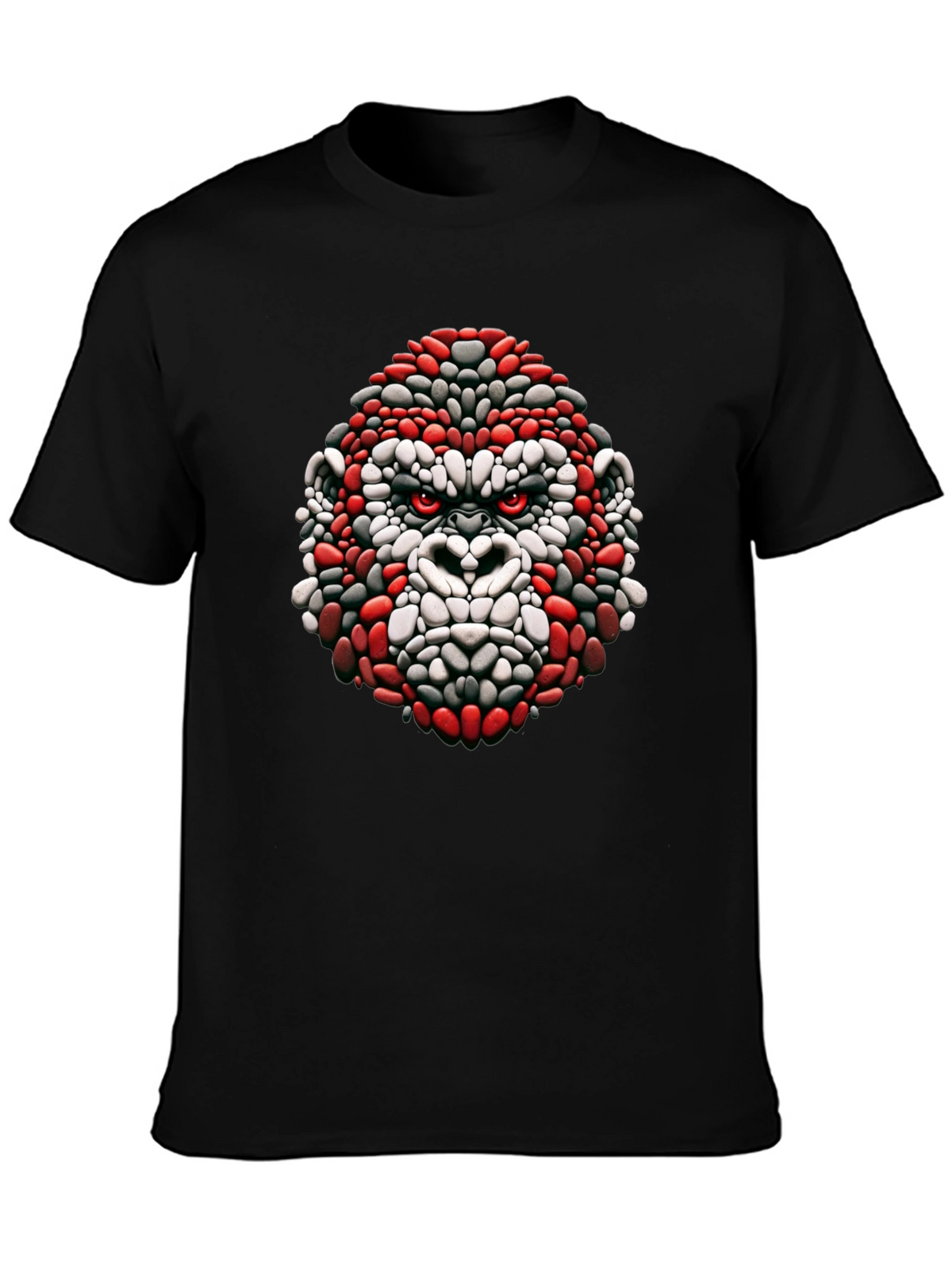 Cool Gorilla Head Graphic Black T-Shirt
