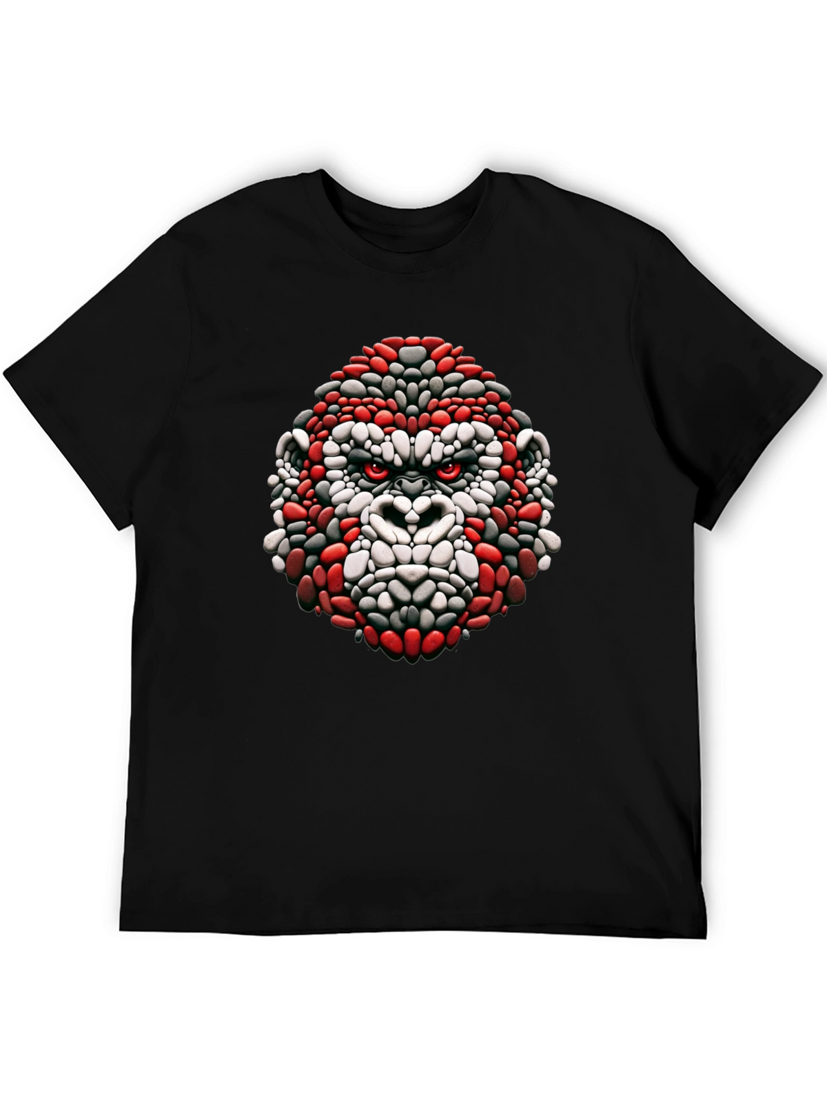 Cool Gorilla Head Graphic Black T-Shirt
