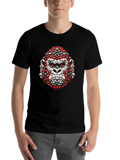 Cool Gorilla Head Graphic Black T-Shirt