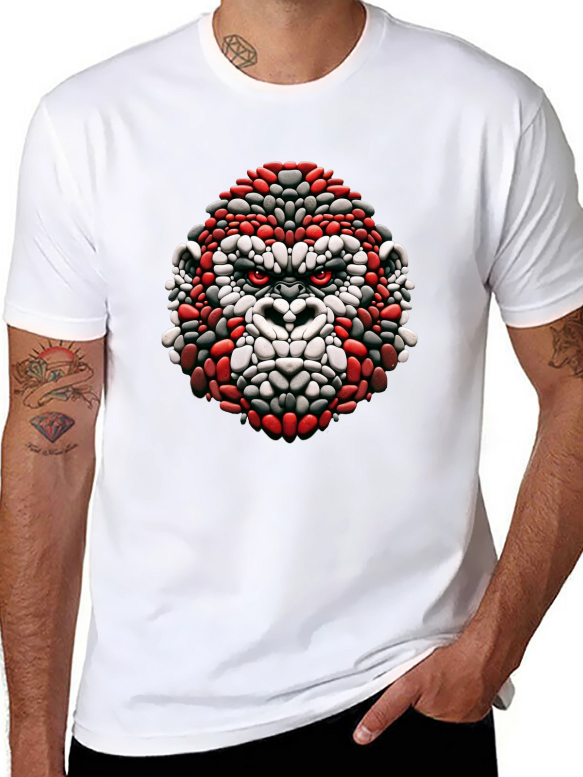 Cool Gorilla Head Graphic Black T-Shirt