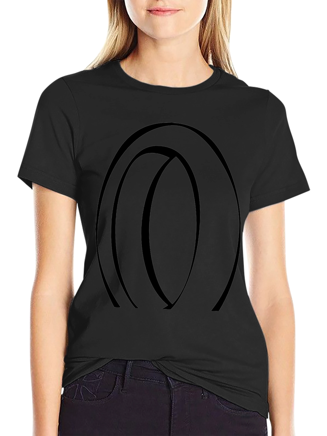 Abstract Circle Graphic Black T-Shirt
