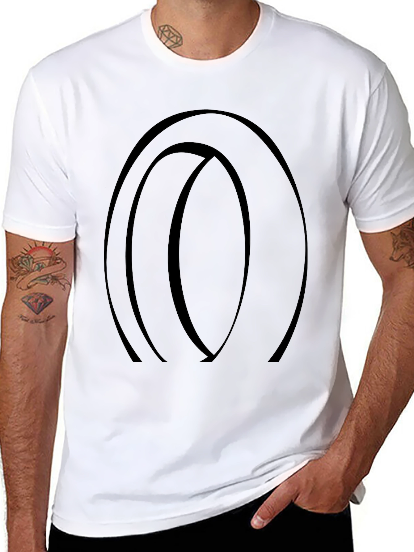 Abstract Circle Graphic Black T-Shirt