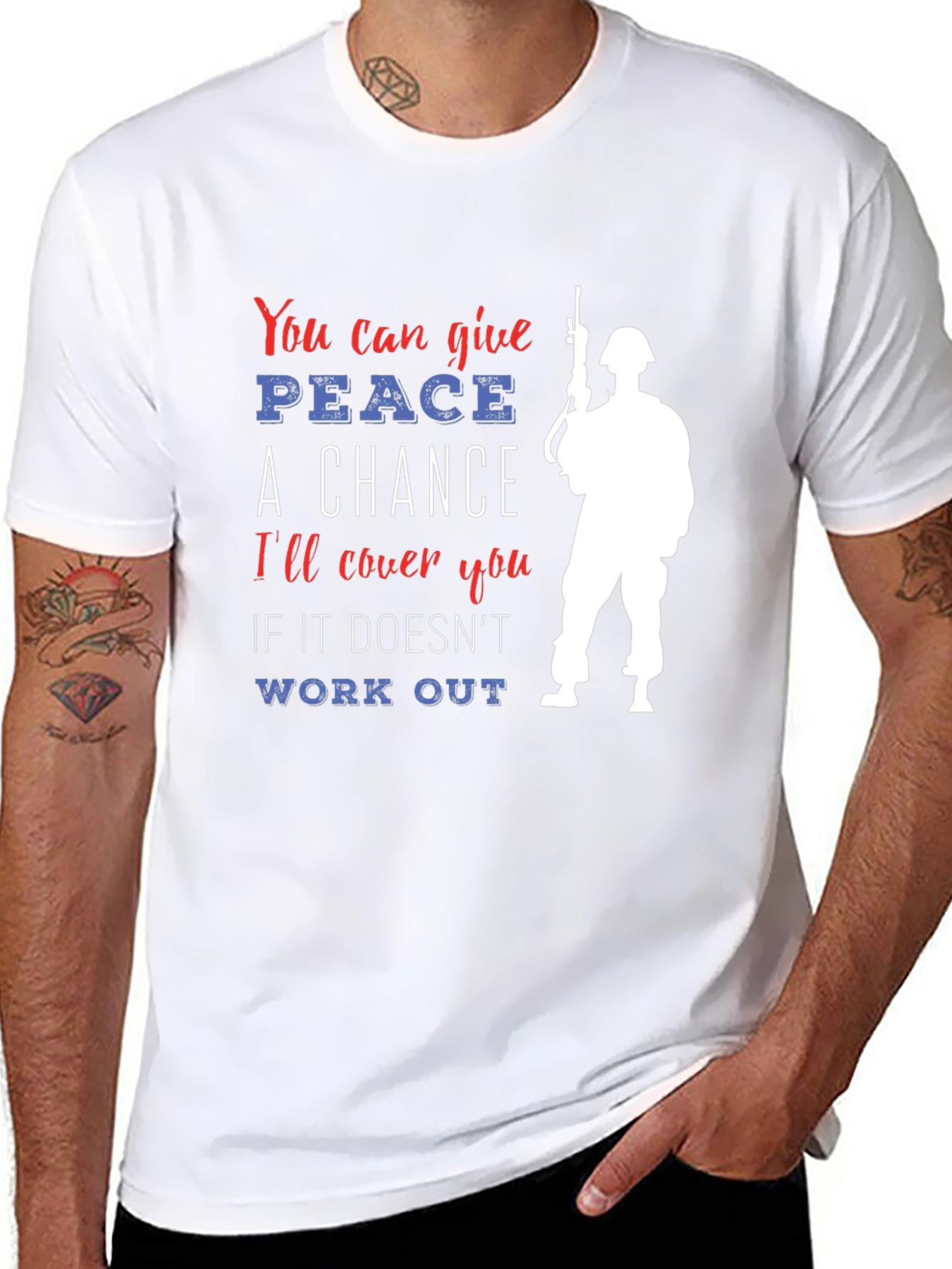 Peace A Chance Graphic Tee Patriotic Design