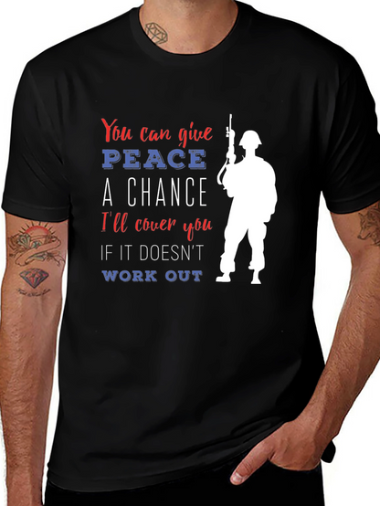 Peace A Chance Graphic Tee Patriotic Design