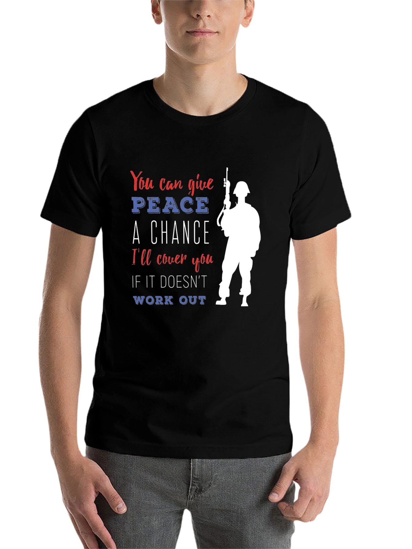 Peace A Chance Graphic Tee Patriotic Design