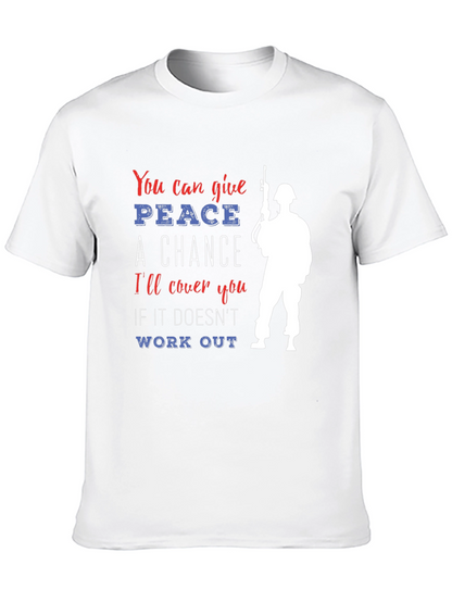 Peace A Chance Graphic Tee Patriotic Design