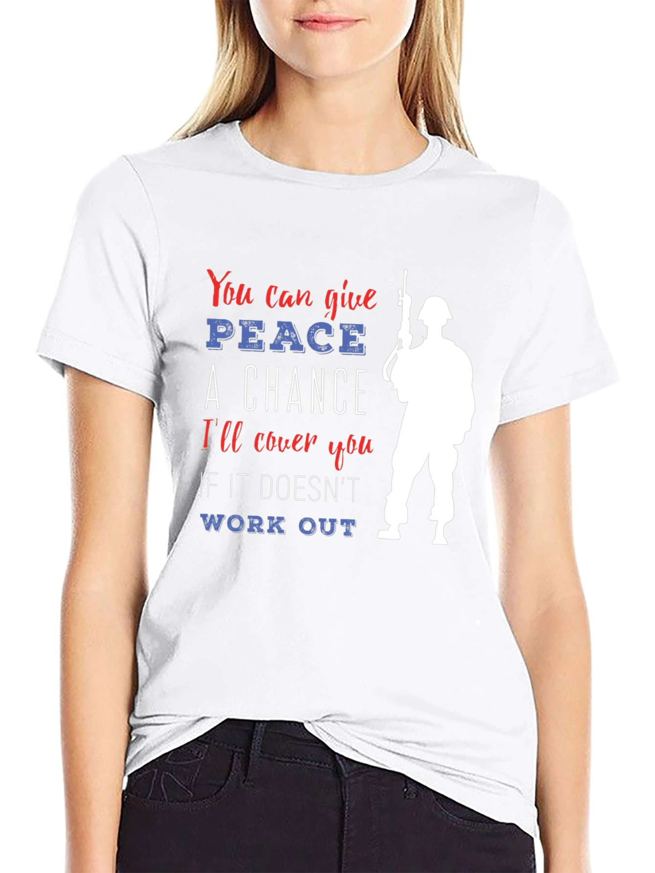 Peace A Chance Graphic Tee Patriotic Design