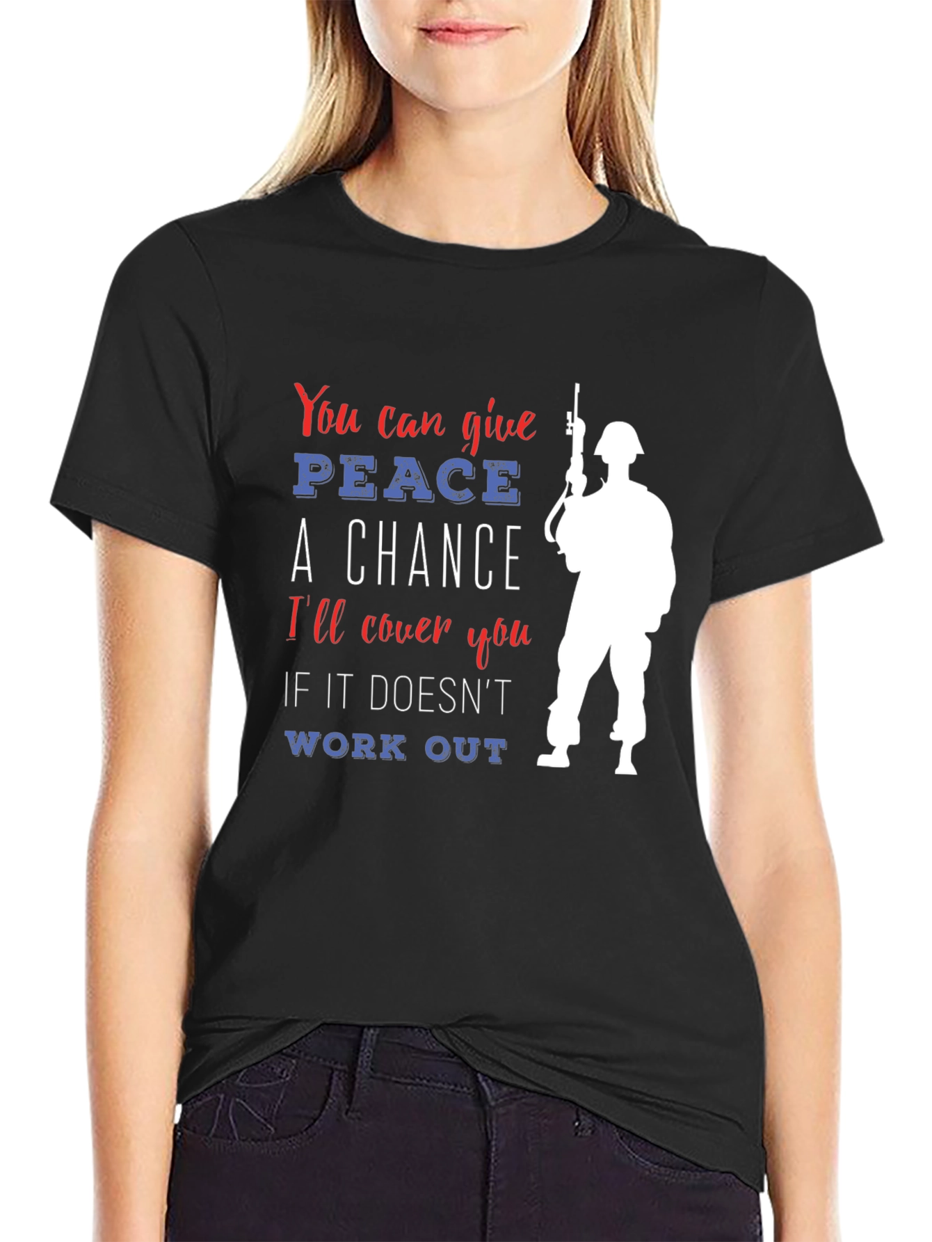Peace A Chance Graphic Tee Patriotic Design