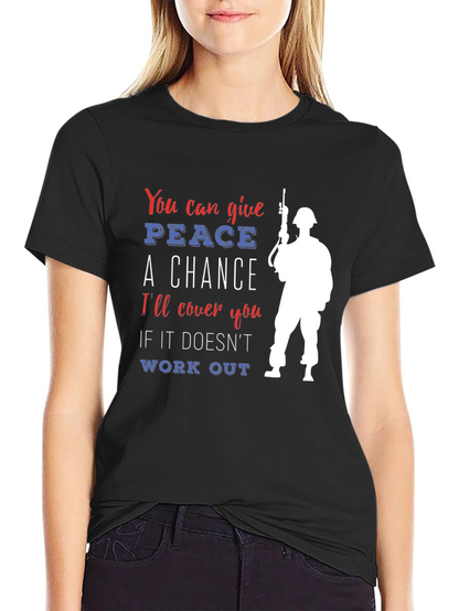 Peace A Chance Graphic Tee Patriotic Design