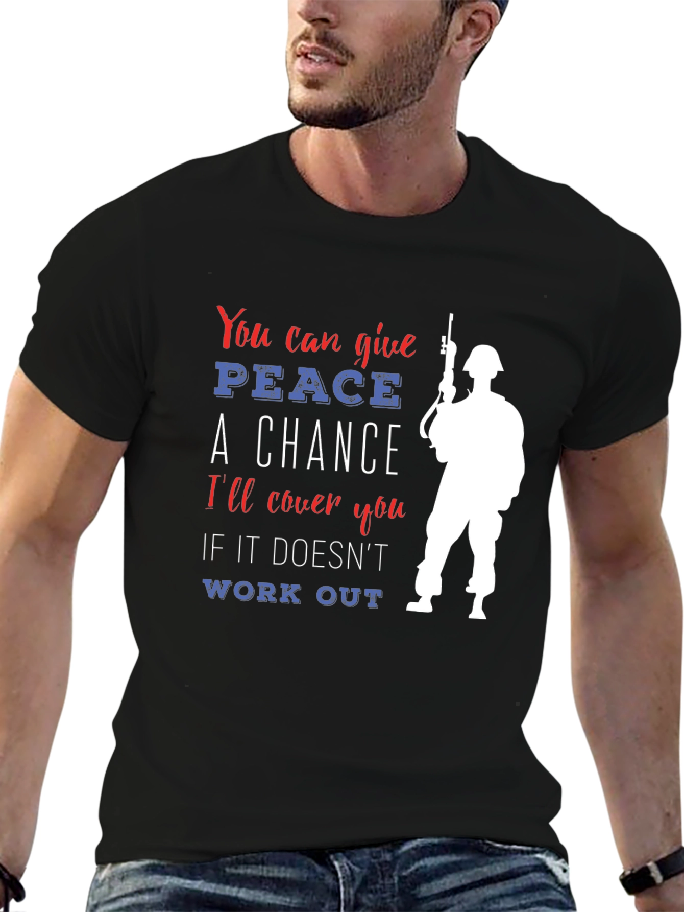 Peace A Chance Graphic Tee Patriotic Design