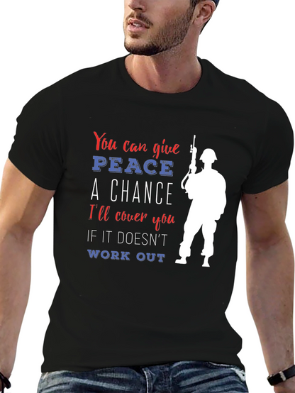 Peace A Chance Graphic Tee Patriotic Design