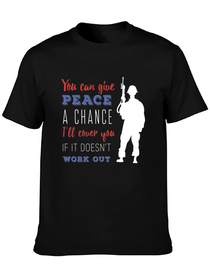 Peace A Chance Graphic Tee Patriotic Design