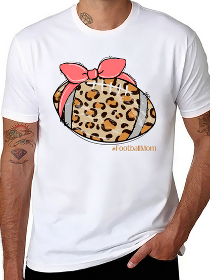 Football Mom Leopard Print T-Shirt