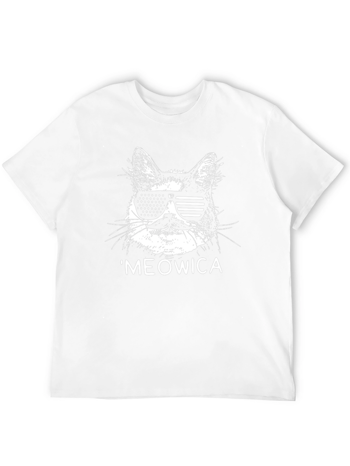 Meowica Cat Sunglasses Patriotic USA T-Shirt