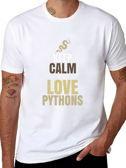 Keep Calm and Love Pythons Black T-Shirt