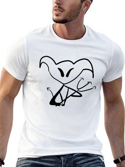 Black T-Shirt with Cartoon Figure Print