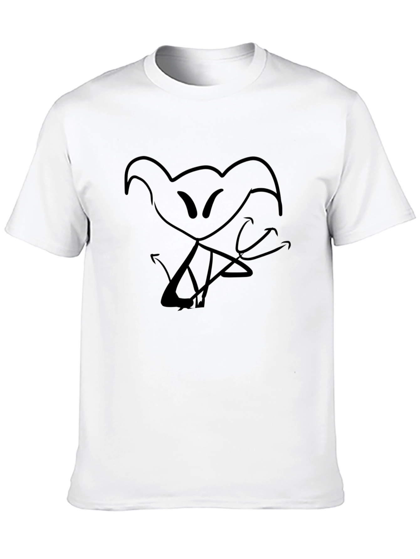 Black T-Shirt with Cartoon Figure Print