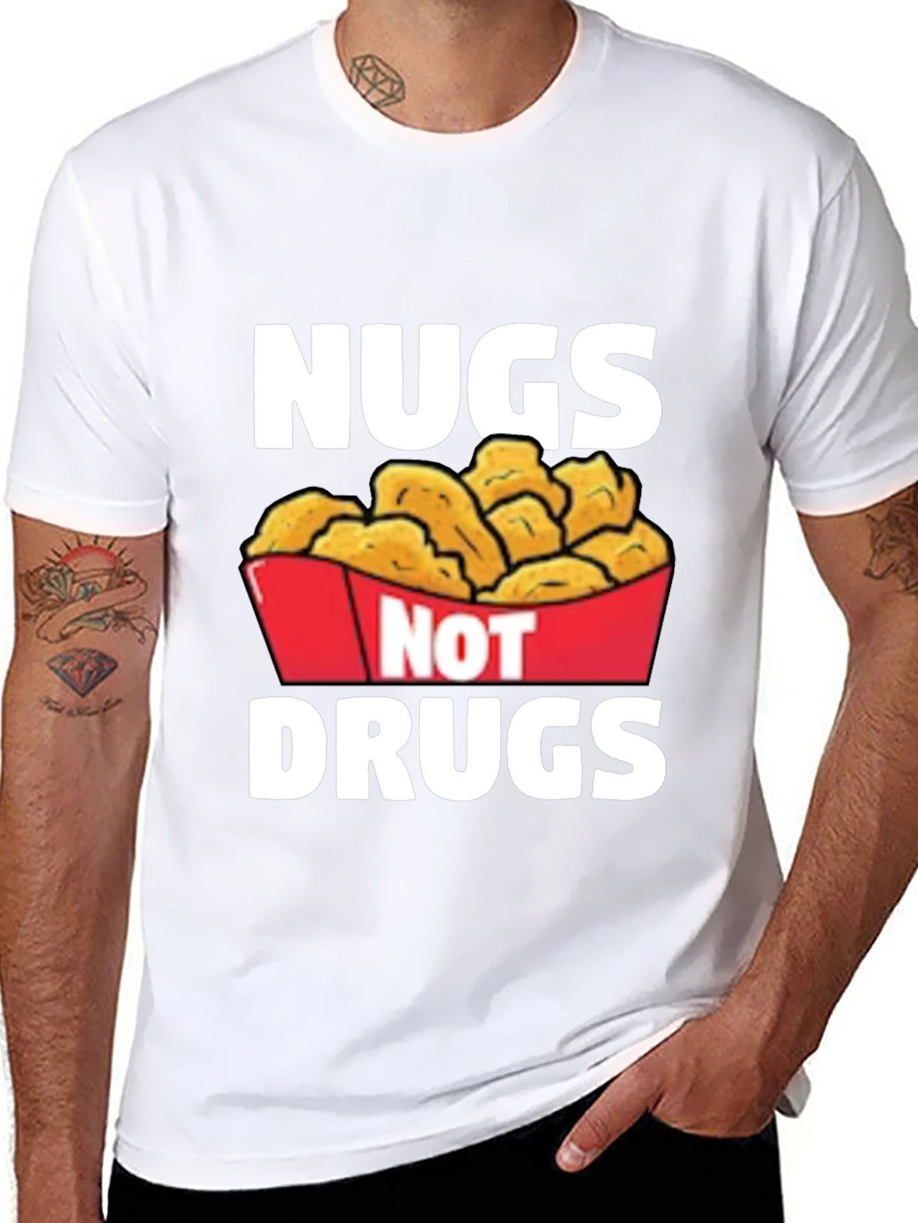 Nugs Not Drugs Graphic T-Shirt - Funny Foodie Tee