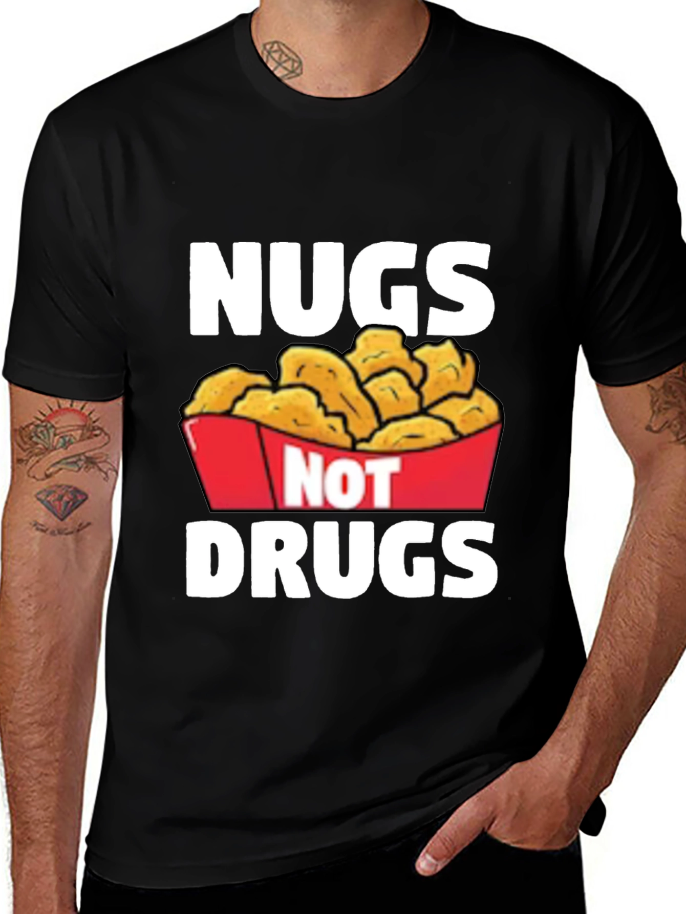 Nugs Not Drugs Graphic T-Shirt - Funny Foodie Tee