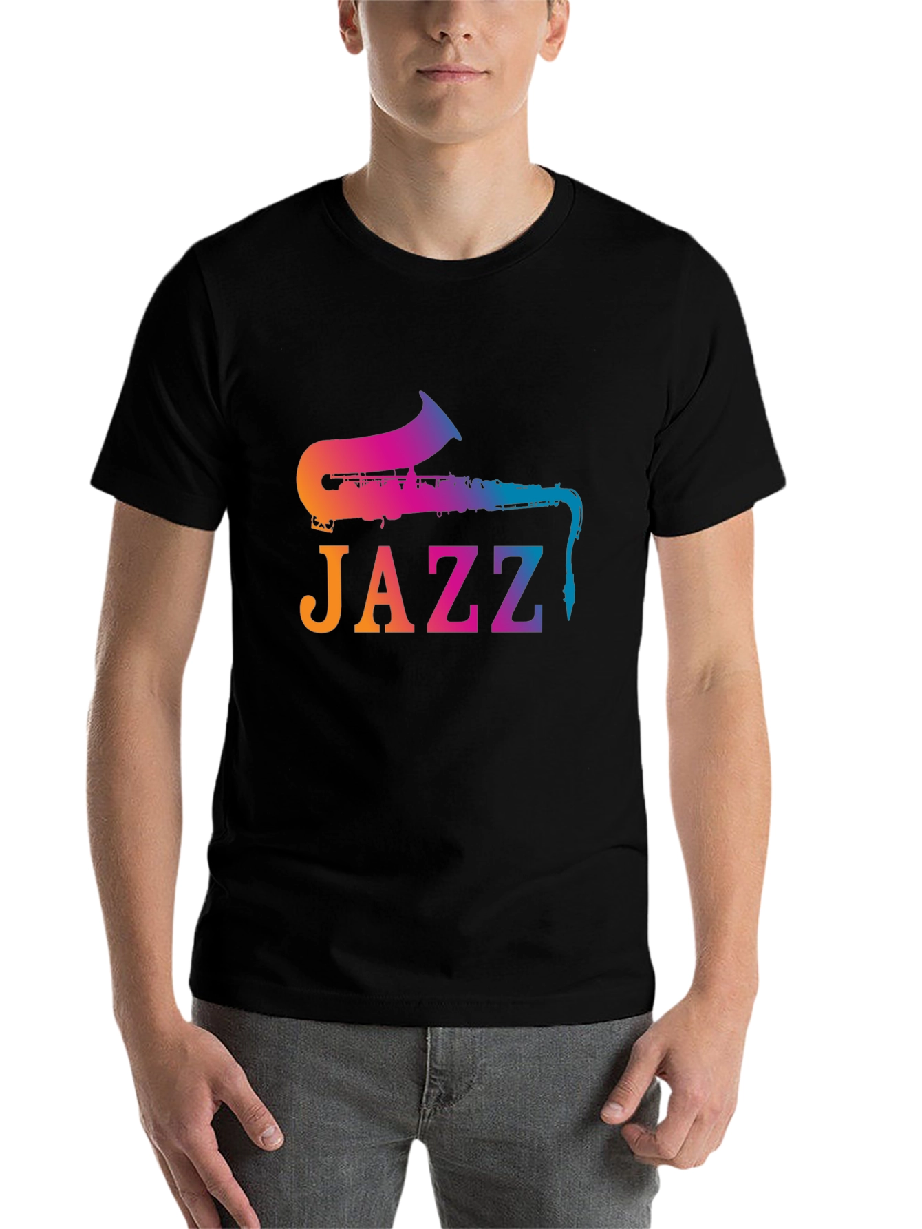 Jazz Saxophone Gradient T-Shirt - Music Lover Tee