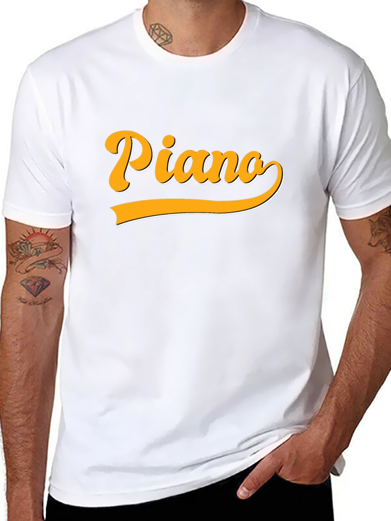 Piano Retro Style Graphic T-Shirt