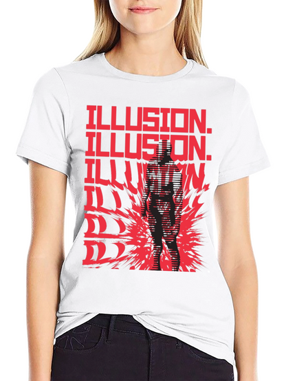 Illusion Graphic Print Black T-Shirt