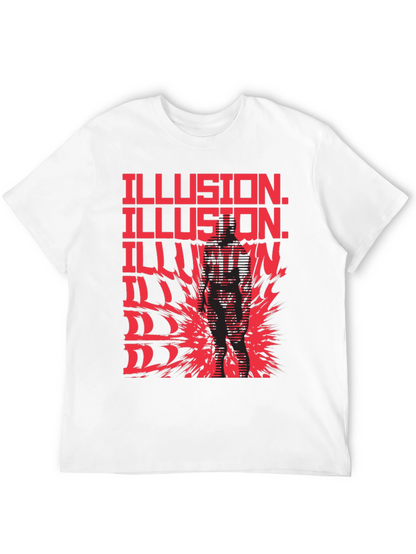 Illusion Graphic Print Black T-Shirt