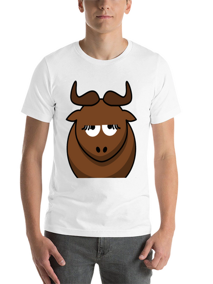 Funny Cartoon Bull Graphic Tee - Black Cotton T-Shirt