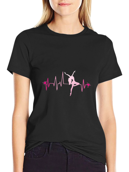 Dance Heartbeat Graphic Tee - Black