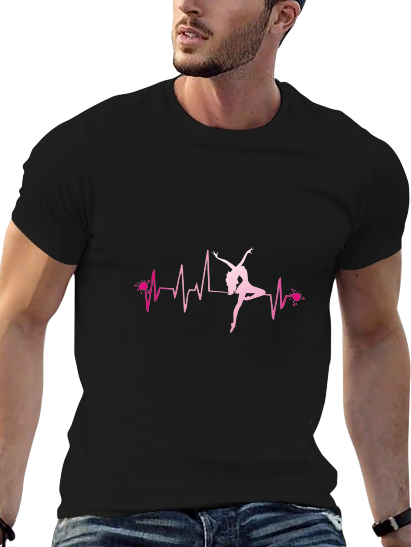 Dance Heartbeat Graphic Tee - Black