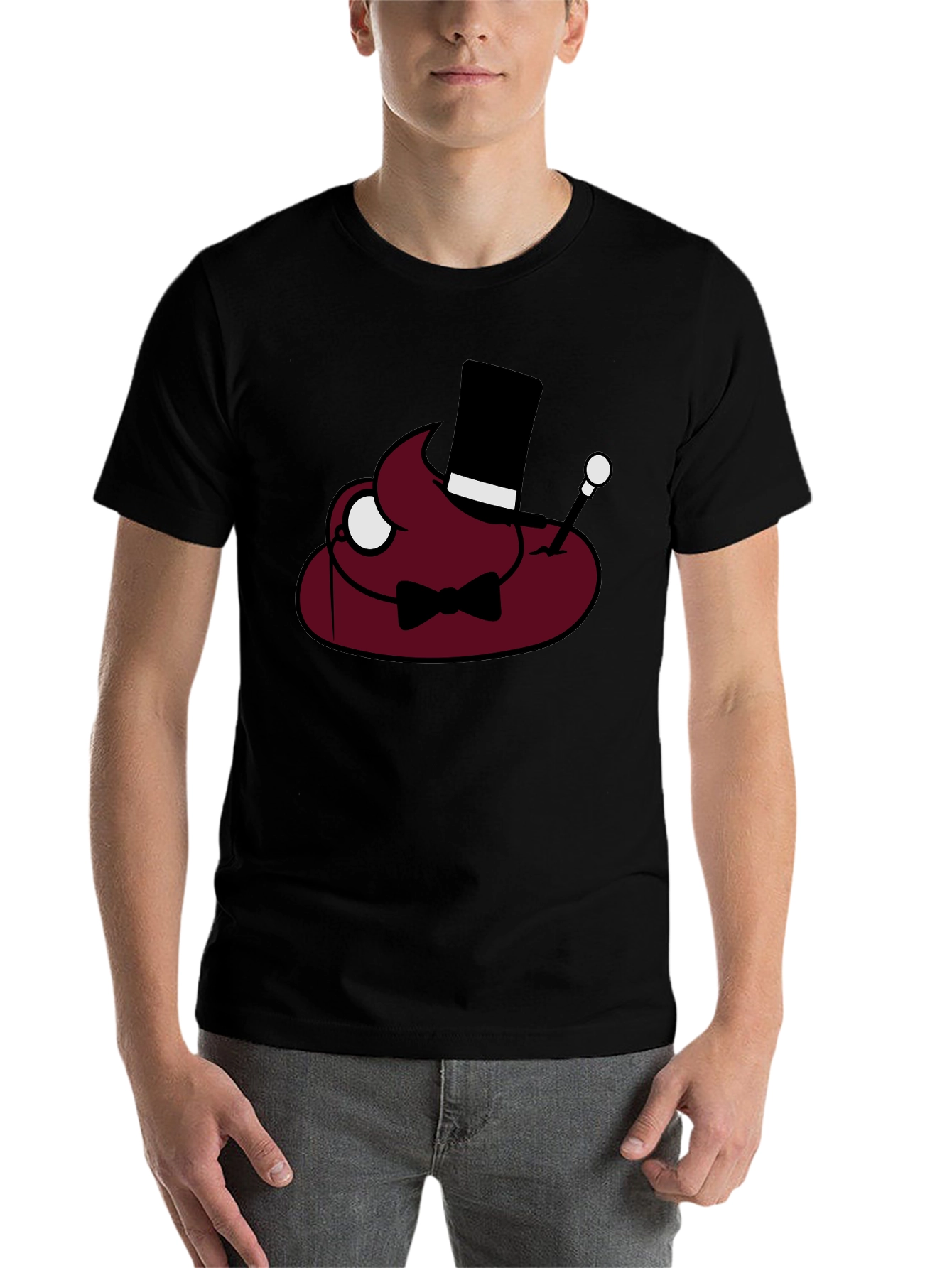 Poop Emoji Gentleman T-Shirt - Funny Humor Tee